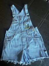 Disney Unlimited Jerry Leigh Women's Mickey/Minnie Denim Overall Shorts Size S