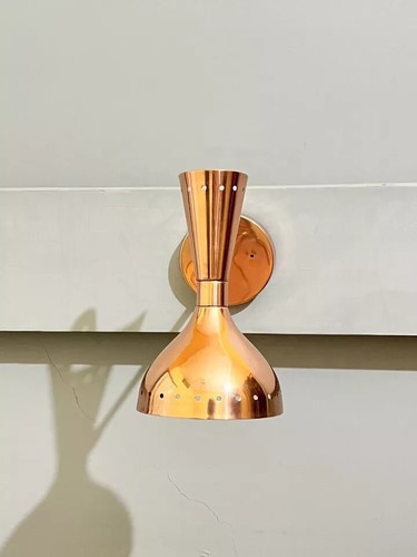Italian Diablo 1 Wall Lights Stilnovo 1950s Style Wall Sconce Copper Finish Lamp - Picture 2 of 6