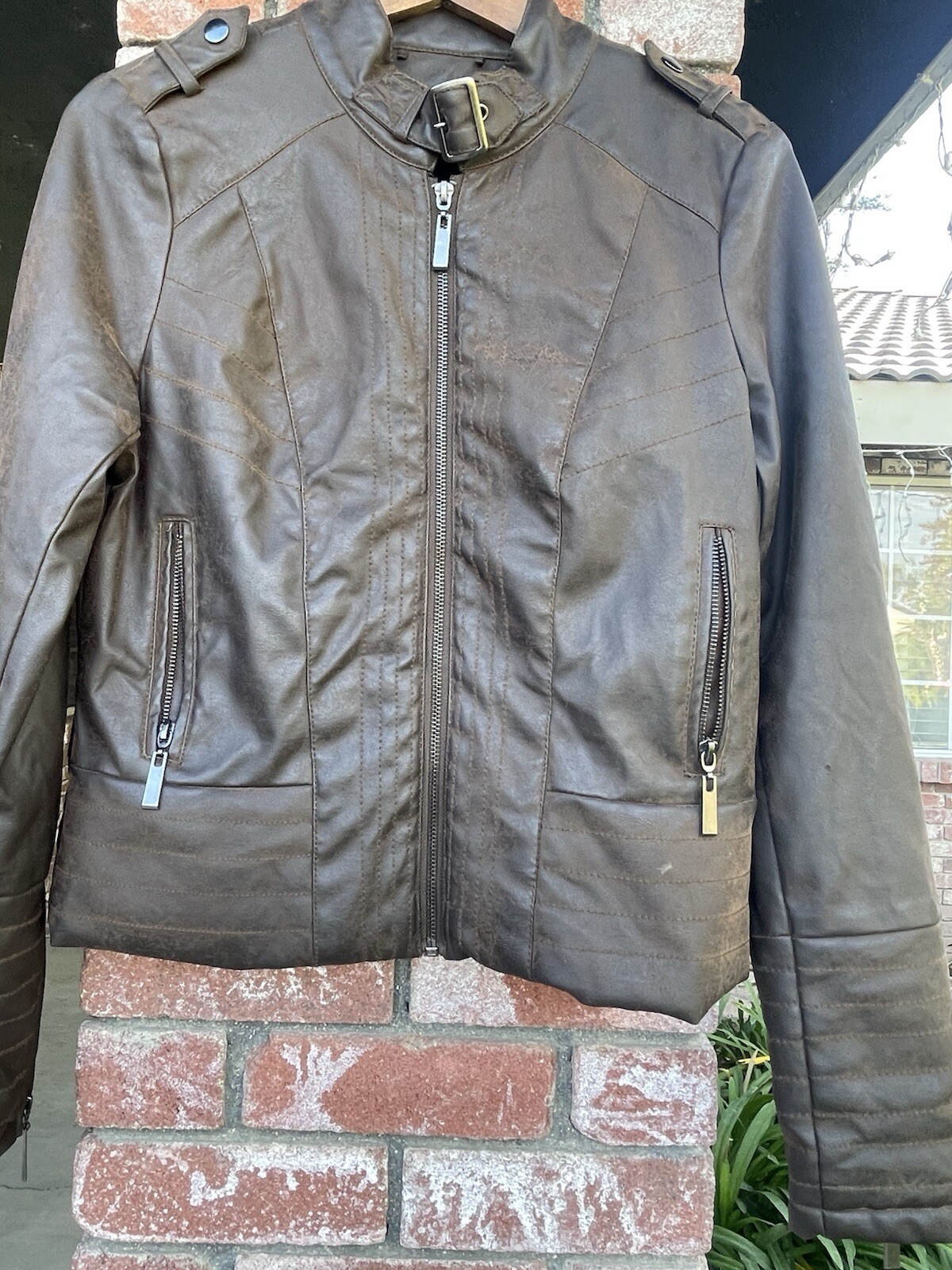J2 Chocolate Brown Jacket Shell Polyester Zipper … - image 3