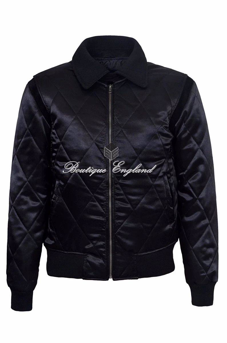 DRIVE Silver SCORPION Men s Black Quilted Satin Jacket RYAN GOSLING Film 4011