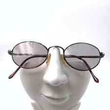 Vintage Advantage Eyewear Brown Silver Metal Oval Sunglasses Korea FRAMES ONLY