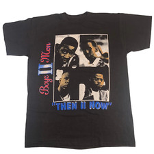Vtg Boyz II Men Then II Now Cotton Black Full Size Unisex Shirt SG337