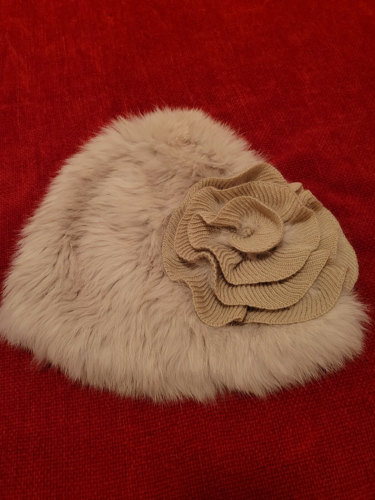 Rex Rabbit Stretchable Fur Hat Size Small to Medi… - image 1
