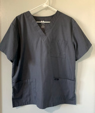 SCRUB UNIFORM TOP  DAGACCI Brand  New, No Tags  MEDIUM  Dark Gray  NWOT