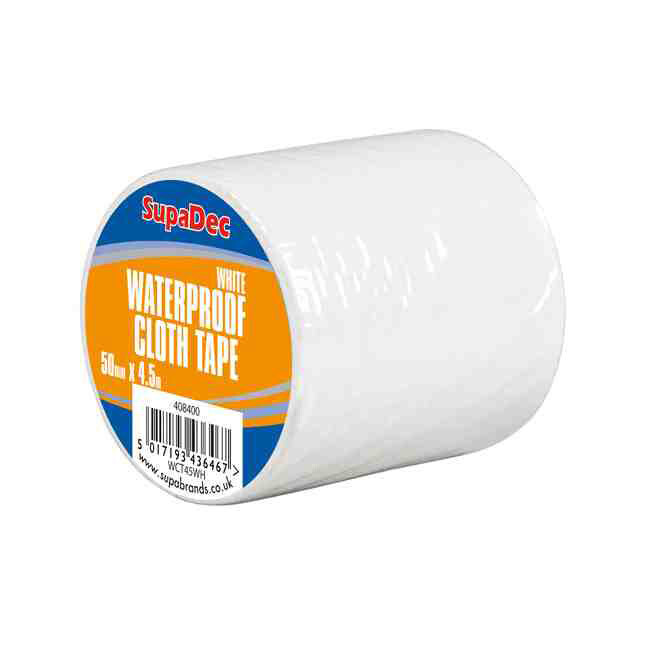 SupaDec DIY Decorating Waterproof Cloth Tape - 48mm x 4.5m - White