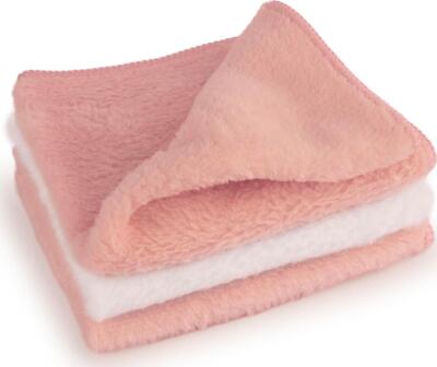 3er Pack Mikrofaser superweiche Baby Gesicht Waschlappen, 28 x 28 cm waschbar und rosa