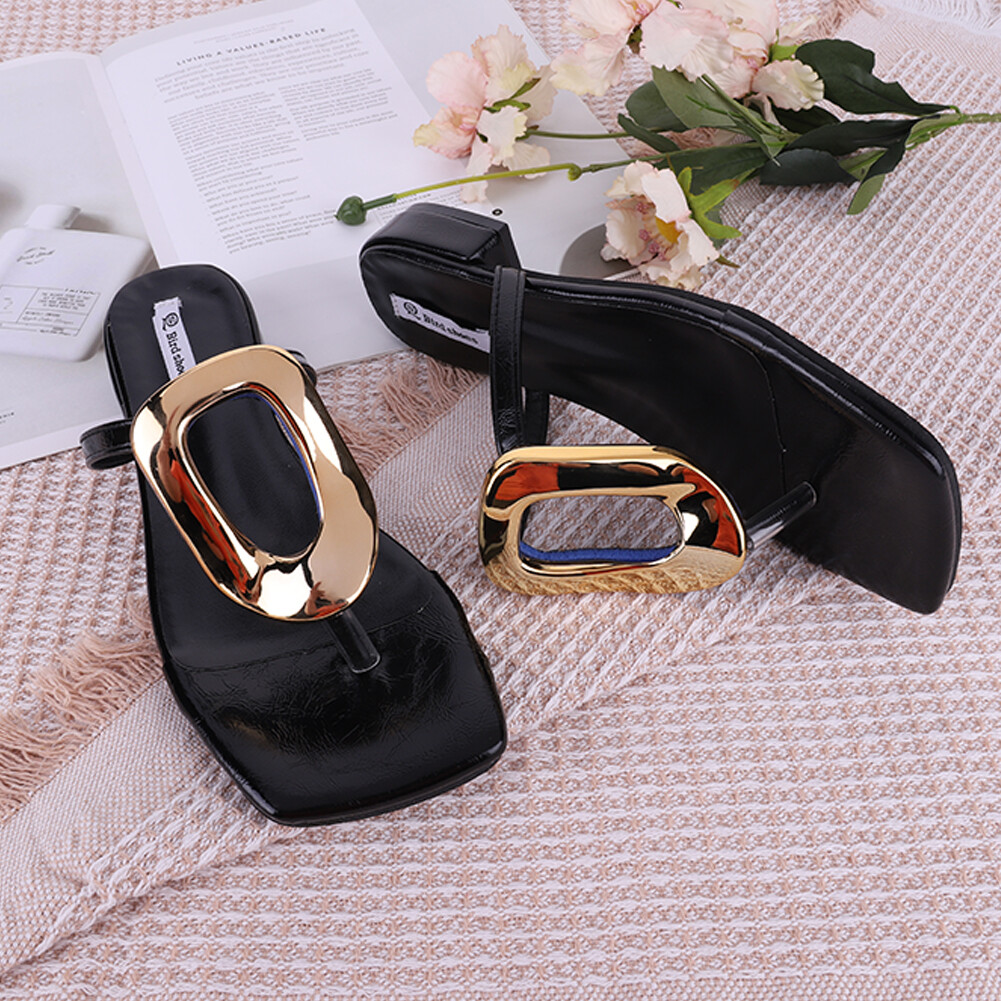 PANTOFOLA D’ORO Sandali donna infradito quadrati punta aperta slide sandali bassi ciabatte per estate