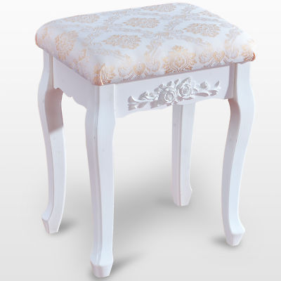 WOLTU Schminkhocker Sitzhocker Schminktischhocker Polsterhocker MDF Polster Weiß