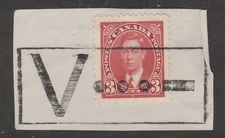 *KAPPYSSTAMPS 11718-56 CANADA PIECE NO COVER VICTORY CANCEL WWII RETAIL $25