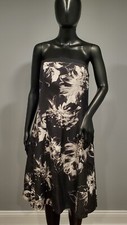 Ann Taylor Black & White Strapless Floral Dress Size 8, Party Formal