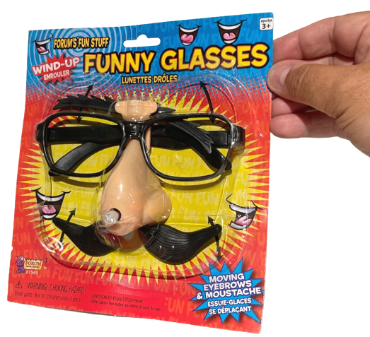 FUNNY WIND UP EYE GLASSES Moving Eyebrows Mustache Big Nose FUNNY WIND UP EYE GLASSES Moving Eyebrows Mustache Big Nose