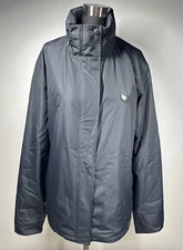 Samshield Women's LARGE Navy Rain Coat Waterproof Insulated Hooded Full Zip NWOT