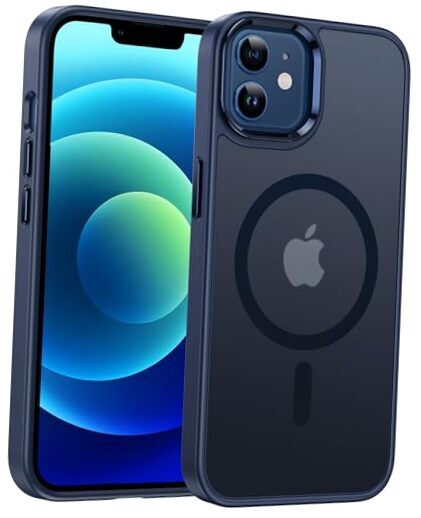 for iPhone 12 Phone Case: Magnetic Matte Textured Military Grade Drop Blue