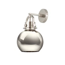 Innovations Newton Metal Sphere 1 Lt 8" Wall Sconce, PN/PNM - 410-1W-PN-M410-8PN