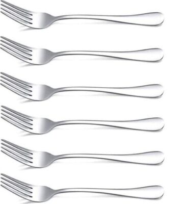 Tafelgabeln Set Besteck Edelstahl silber 12-teilig Esszimmer Spülmaschinenfest