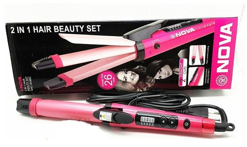 Plancha de pelo ondulador Moldeador 2 EN 1 Rizador profesional cable 360 |  eBay