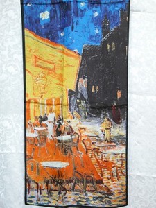 New 100% Silk Oblong Scarf Repo Van Gogh Night Cafe