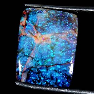 2.55Cts. 9X12X3mm. Natural Multi Fire Monarch Sterling Opal Gemstone Cushion Cab