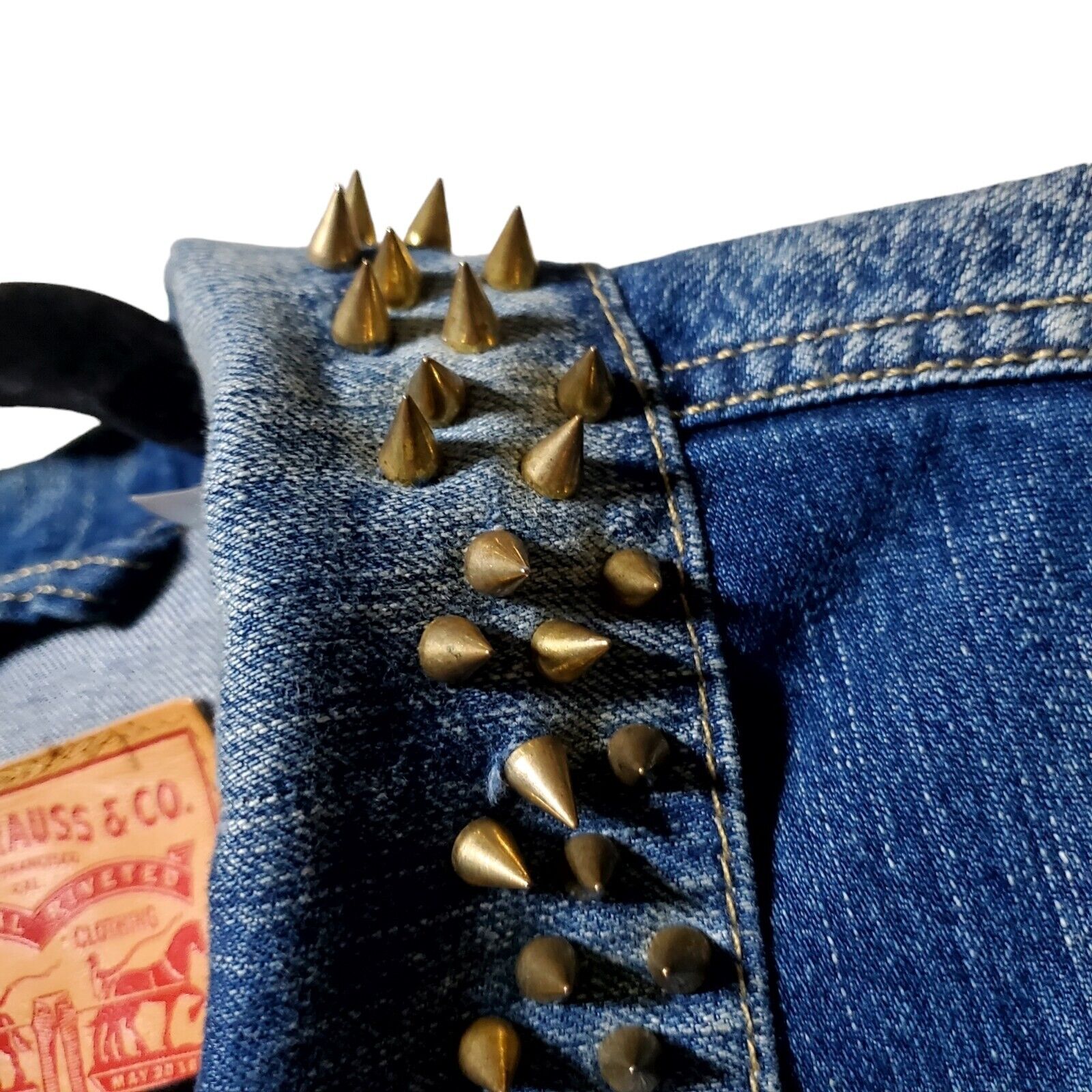Levi Strauss & Co Womens Spiked Blue Jean Vest Si… - image 3