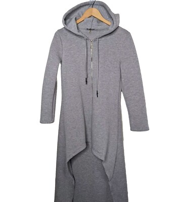 Fashion Nova Gray Long Duster HOODY COAT Size Medium M C1