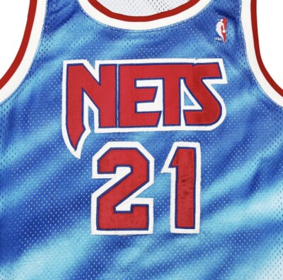 vtg rare nba new jersey nets tie dye champion game worn jersey
