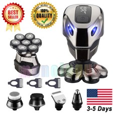 7D 5-in-1 Shaver Cordless Hair Trimmer Bald Head Razor Electric For Men Wet Dry