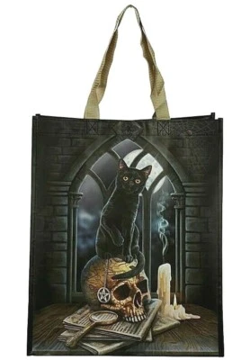 Set of 3 - Lisa Parker Spirits of Salem Reusable Black Cat Shopping Bag