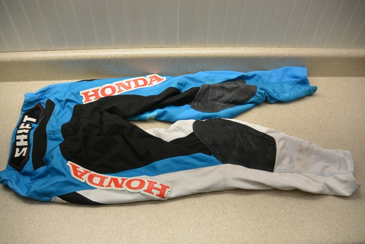 Shift Mx Blue And White Riders Club Sew On Honda Patch Pants