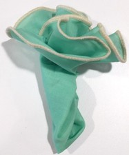 Pocket Square Round Mint Green With Ivory Stitched Borders By Squaretrapny.com