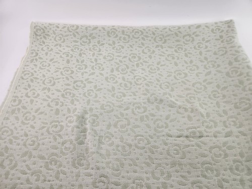 3+ yds Light Mist Green Roses Floral Tone on Tone Drapery Fabric Soft Feel