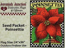 Jeremiah Junction Christmas Seed Packet Poinsettia Indoor Outdoor Flag 24x36 NIP