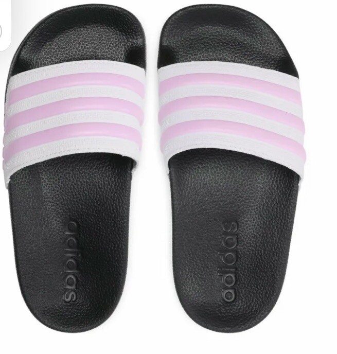 Adidas Adilette Shower Slide Sandals Sz 13K Youth Girls Black Pink White  FY8843 | eBay