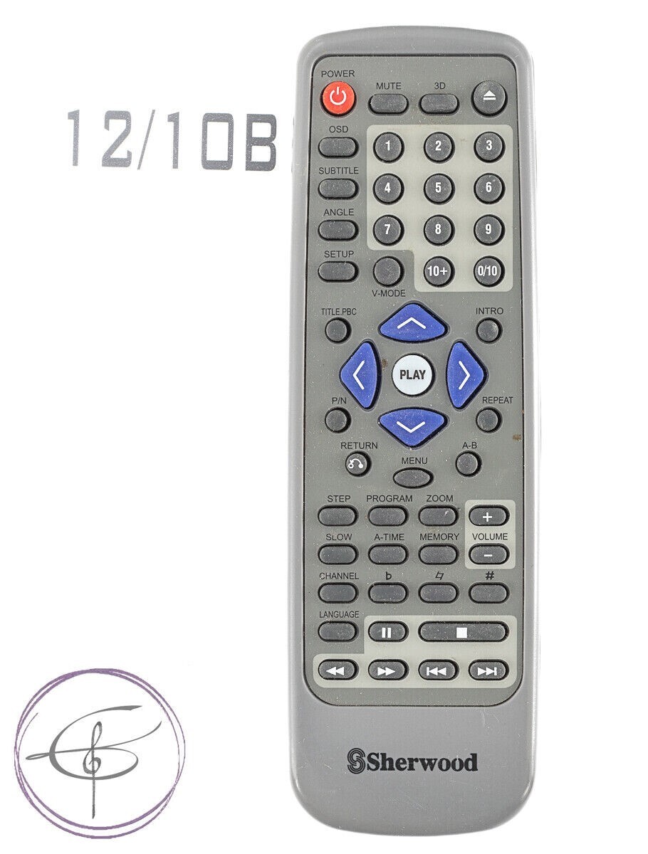 Sherwood KF-8000A Remote Control for DVD Video Player KLH