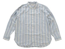 Urban Outfitters Mens L Blue/White Corey Wide Stripe Oversized Dress Shirt