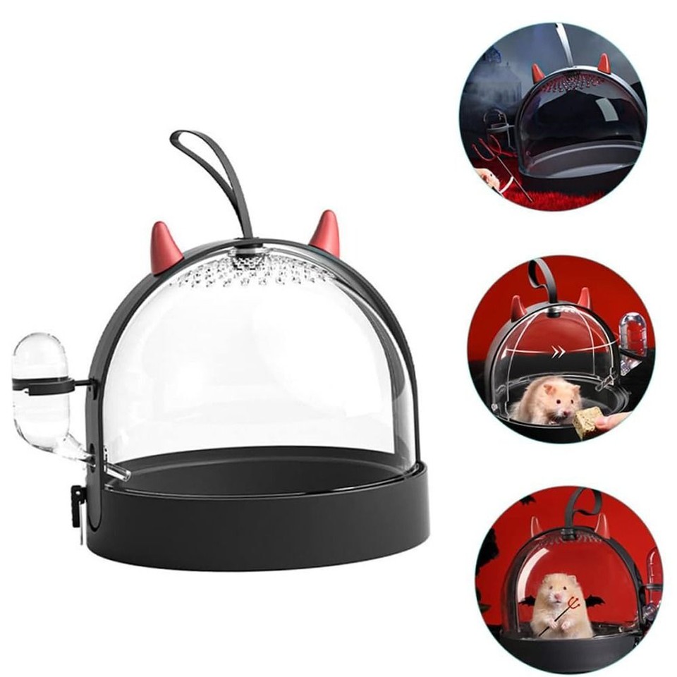 Transparent Small Pet Carrier Water Bottle Hamster Carry Box Travel eBay