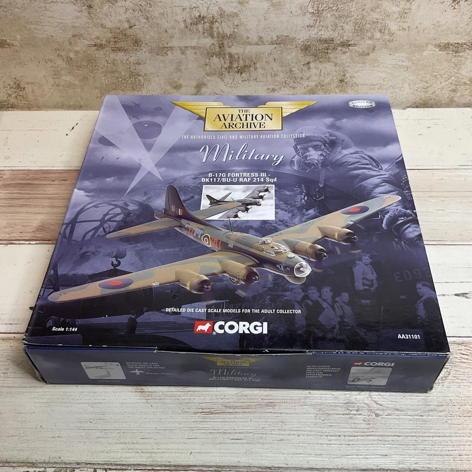 Corgi THE AVIATION ARCHIVE #AA31101, B-17G Fortress III - BK117/BU-U RAF 214 Sqd - Image 3 of 4