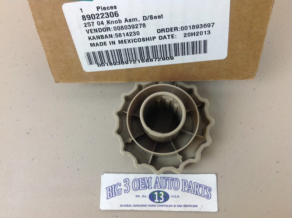 Buick Rendezvous 2004-2007 asiento delantero soporte lumbar actuador perilla bronceada nuevo OEM Foto 4 de 4