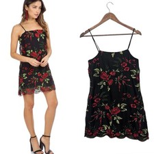 SHOW ME YOUR MUMU Super Slip Mini Dress Womens Size S Lace Overlay Risqué Rose