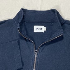 Pact 1/4 Zip Sweater Cozy Everyday Layer Relaxed Fit Gray Mens Medium