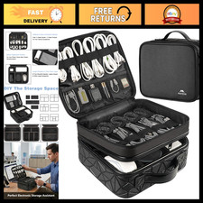 Travel Cable Organizer Bag - Electronic Accessories Storage Case for Cords  Cha