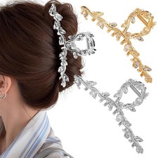 2 PACK Silver Gold Rhinestone Large Hair 1 Count Pack of 2 , Gold,Silver