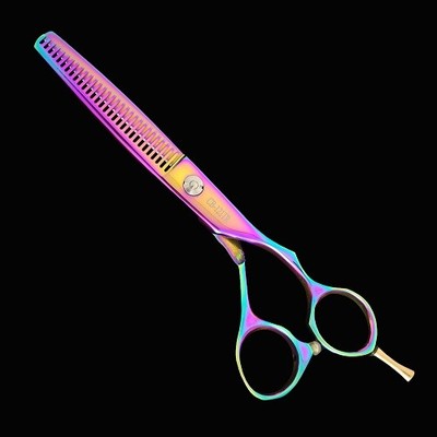 Kashi CB-121TR Thinning / Texturizing Barber 6'' 30 Teeth Rainbow Hair Shears