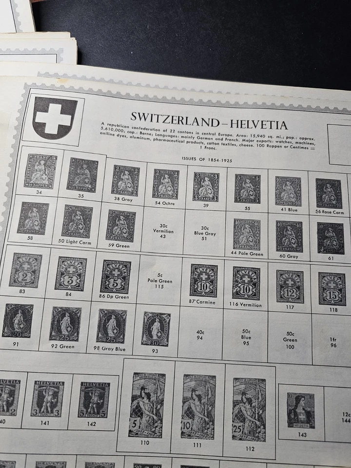 Пустые страницы марок минкус: Великобритания, Испания, Швейцария, Нидерланды, Дания, колонии - Изображение 4 из 4