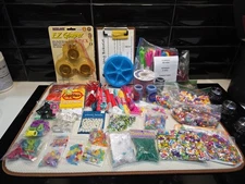 Lot Rexlace, Toner Plastic Lacing Cord, Hooks, Pony Beads & EZ Glimper 6-Pk NEW