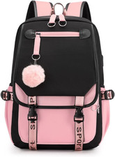 Girls Backpack Color-Blocking Schoolbags for Girls Lightweight Bookbag Middle-Sc