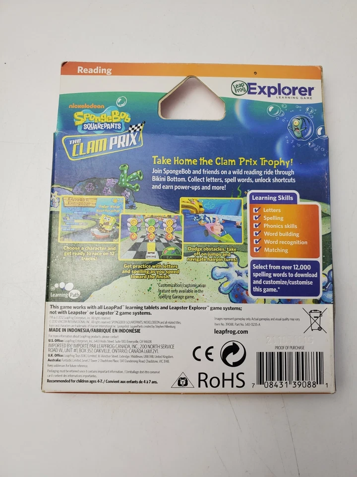 Leapfrog Explorer Learning game - Sponge Bob - the Clam Prix - New Sealed - Image 4 of 4