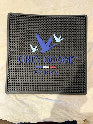 XL Grey Goose Vodka Rubber Bar Mat Spill Mat Black NEW 17x17 Inch Large Big