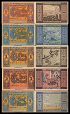 5 x NOTGELD, GREIFFENBERG Stadt Gryf&oacute;w lski Kleinschecks