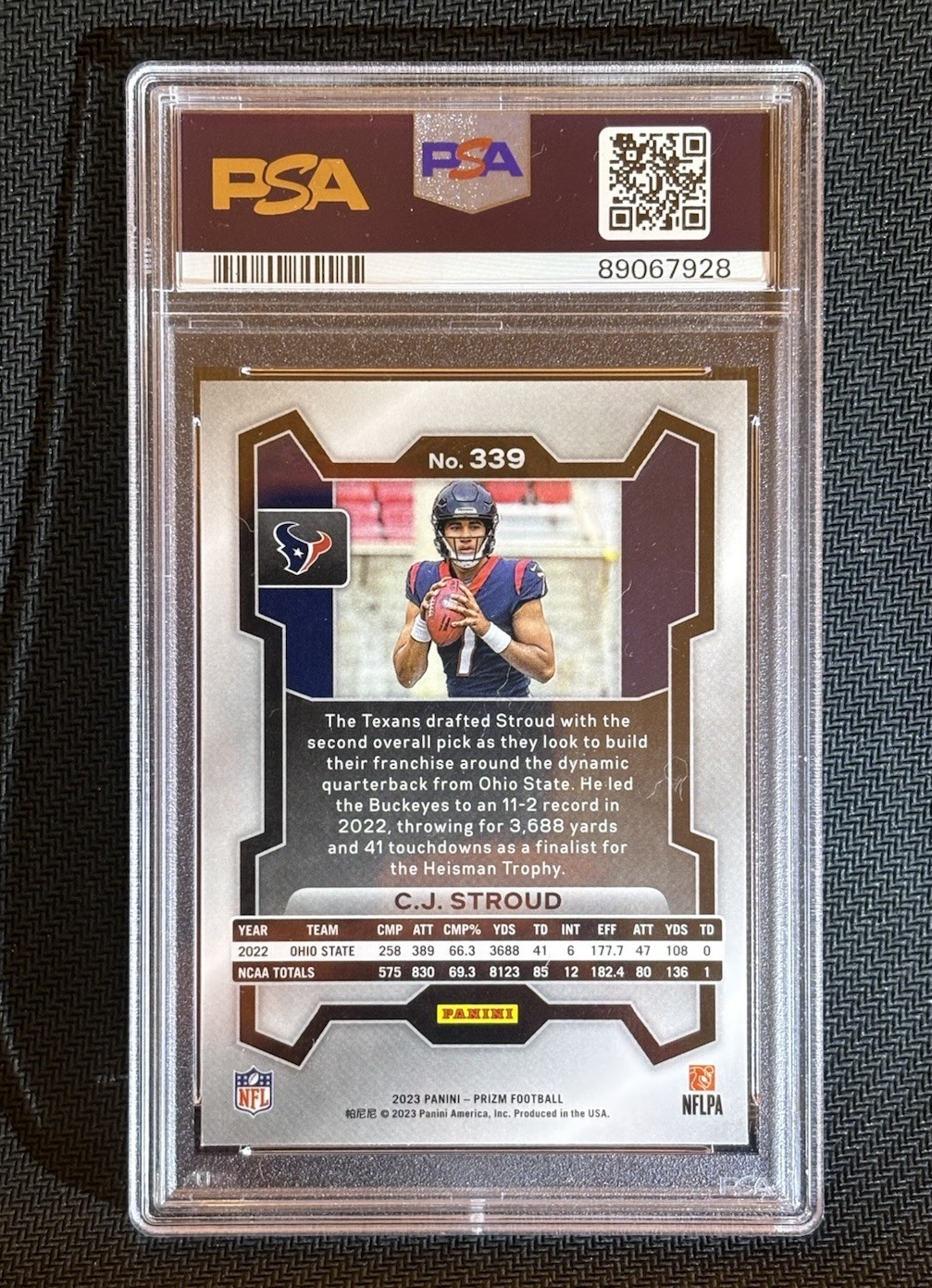 2023 Panini Prizm - Rookies C.J. Stroud #339 (RC) PSA 10 view 2
