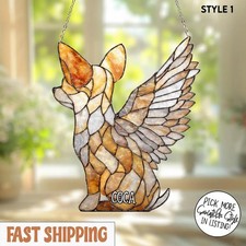 Angel Chihuahua Acrylic Suncatcher, Dog Memorial Window Hanging Gift